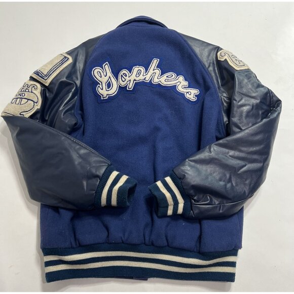 Powers Varsity Vintage High School Letterman Jacket in Blue - Picture 5 of 6